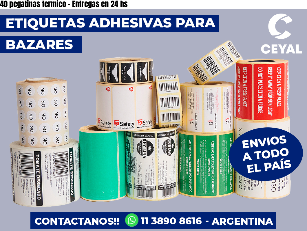 40 pegatinas termico – Entregas en 24 hs