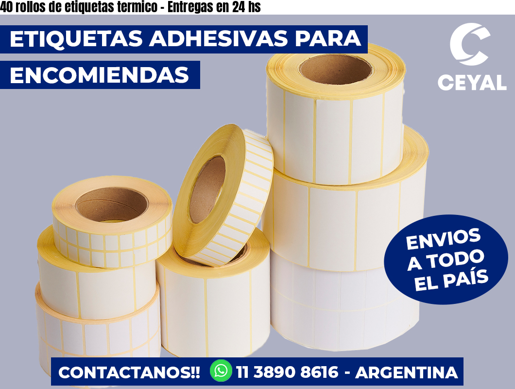 40 rollos de etiquetas termico - Entregas en 24 hs