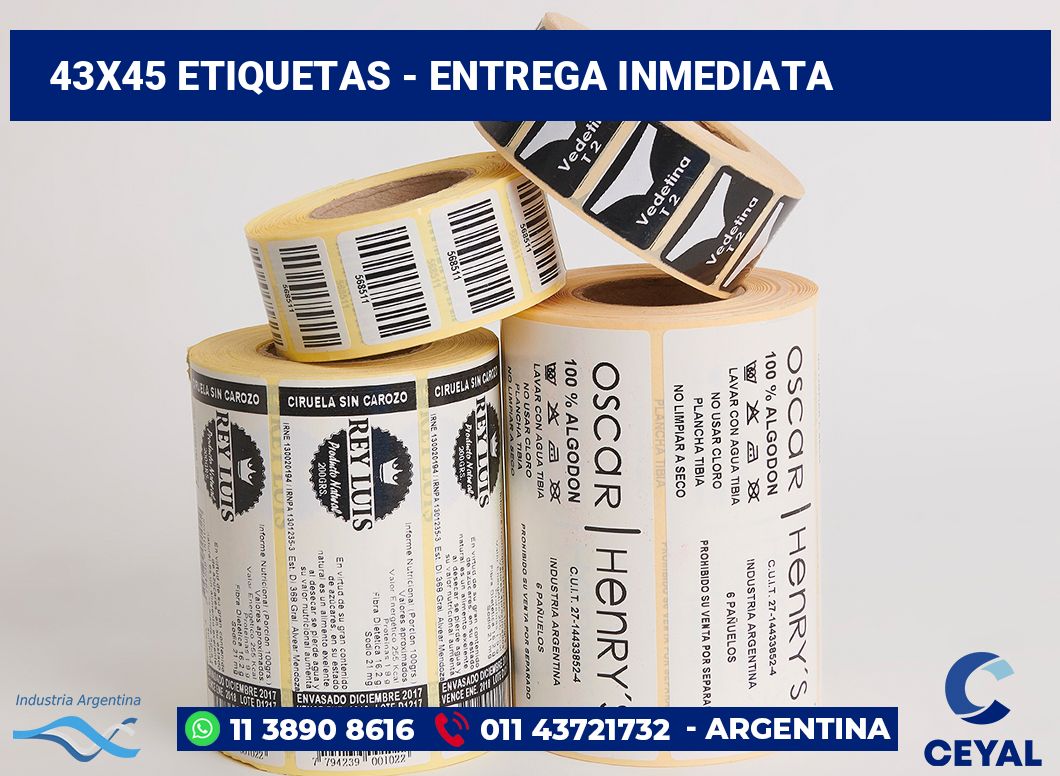 43×45 Etiquetas