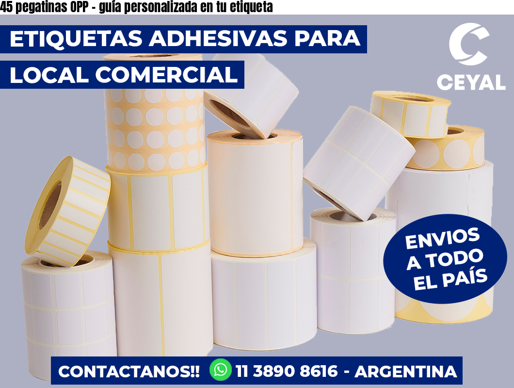 45 pegatinas OPP - guía personalizada en tu etiqueta