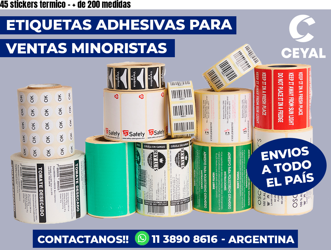 45 stickers termico – + de 200 medidas