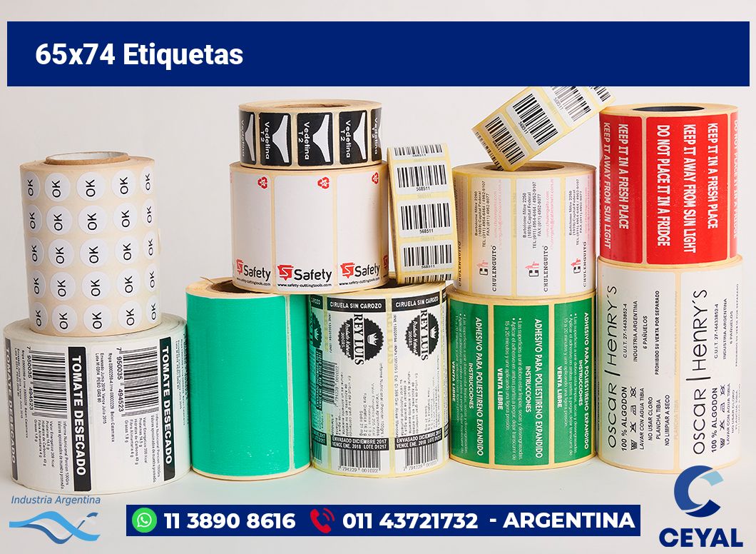 65×74 Etiquetas