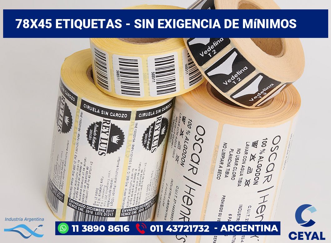 78x45 Etiquetas