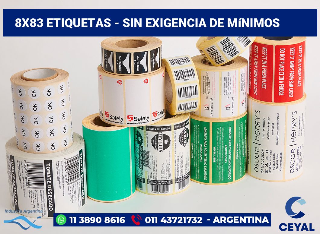 8×83 Etiquetas