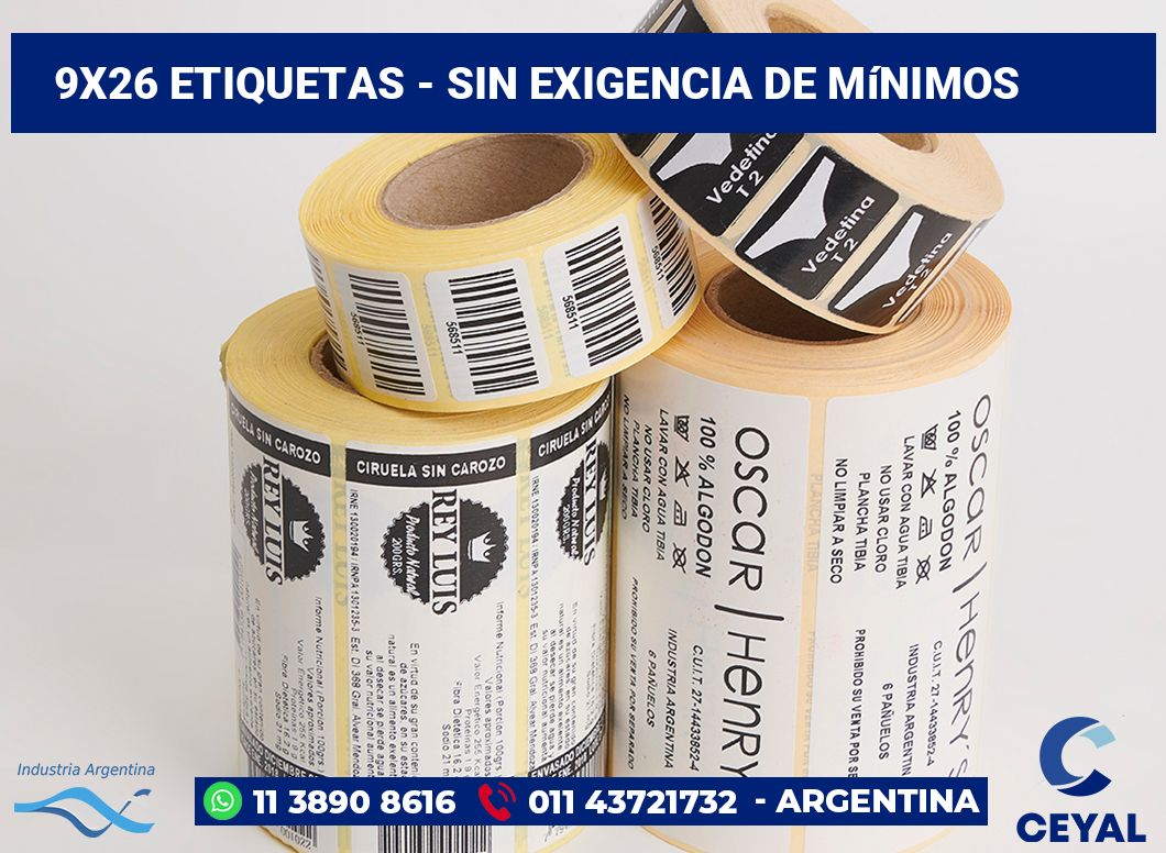 9×26 Etiquetas