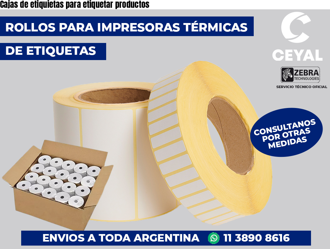Cajas de etiquietas para etiquetar productos