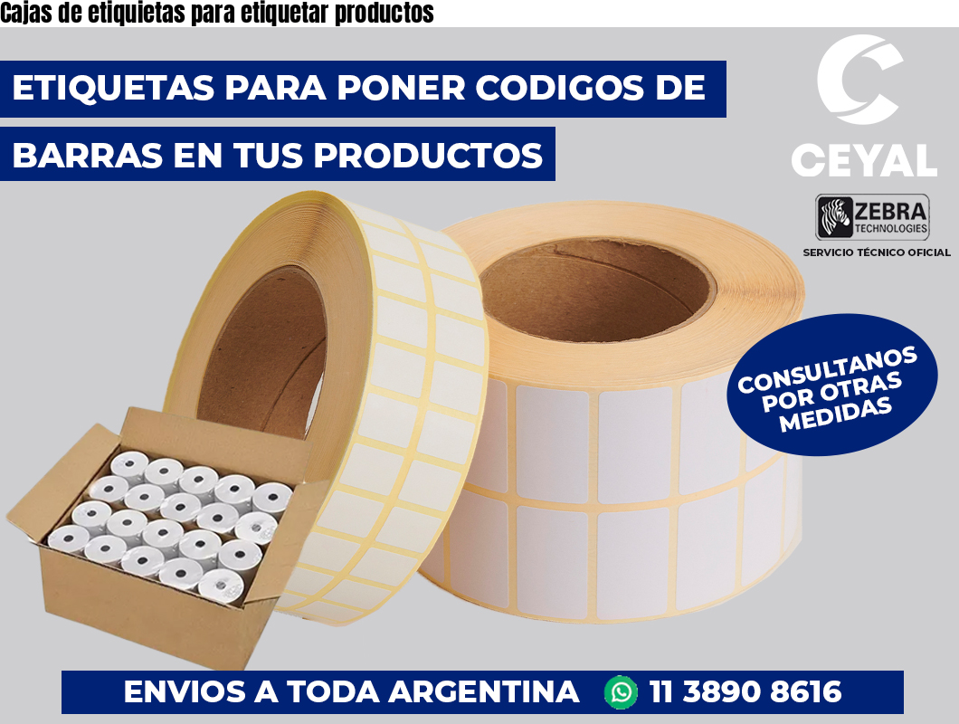 Cajas de etiquietas para etiquetar productos