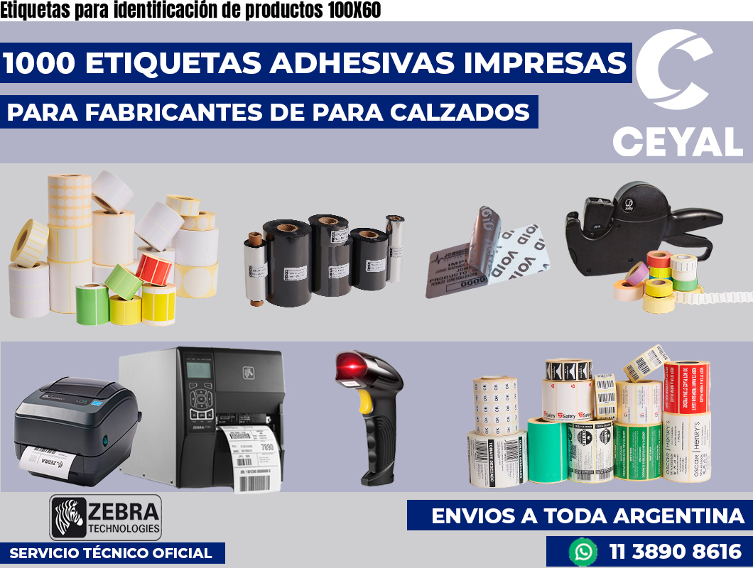 Etiquetas para identificación de productos 100X60
