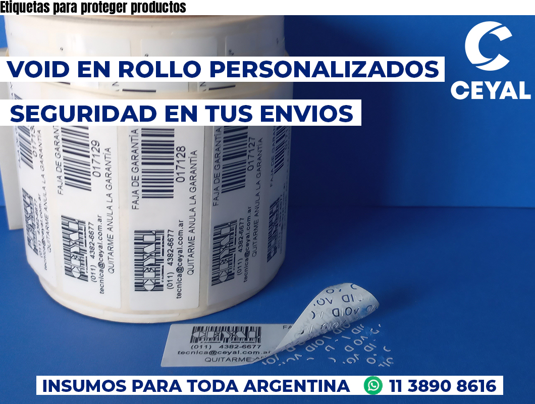 Etiquetas para proteger productos