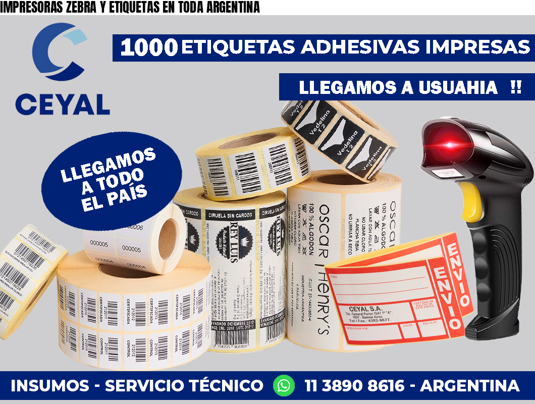 IMPRESORAS ZEBRA Y ETIQUETAS EN TODA ARGENTINA