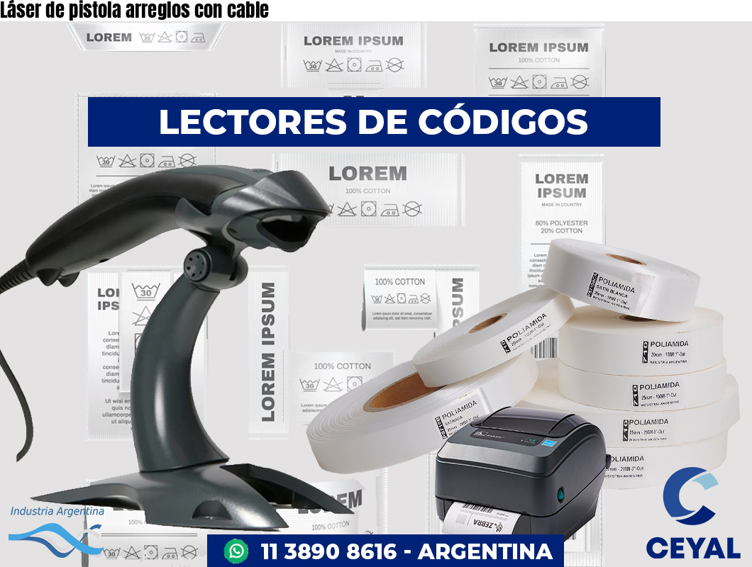 Láser de pistola arreglos con cable