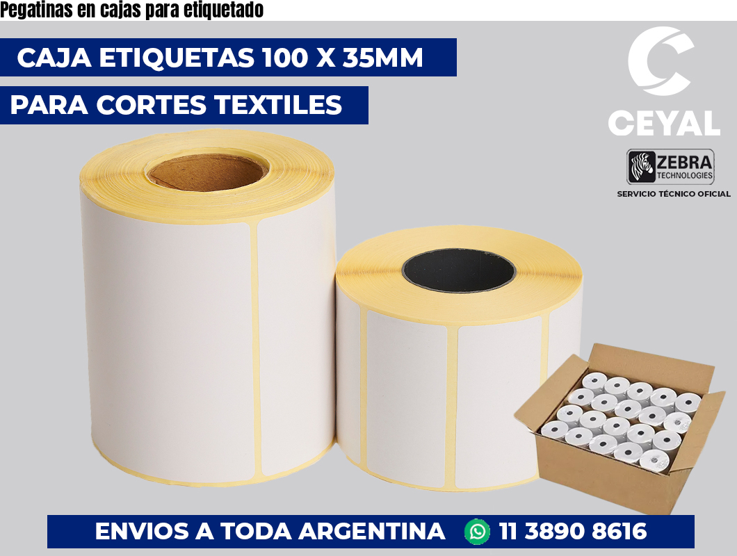 Pegatinas en cajas para etiquetado