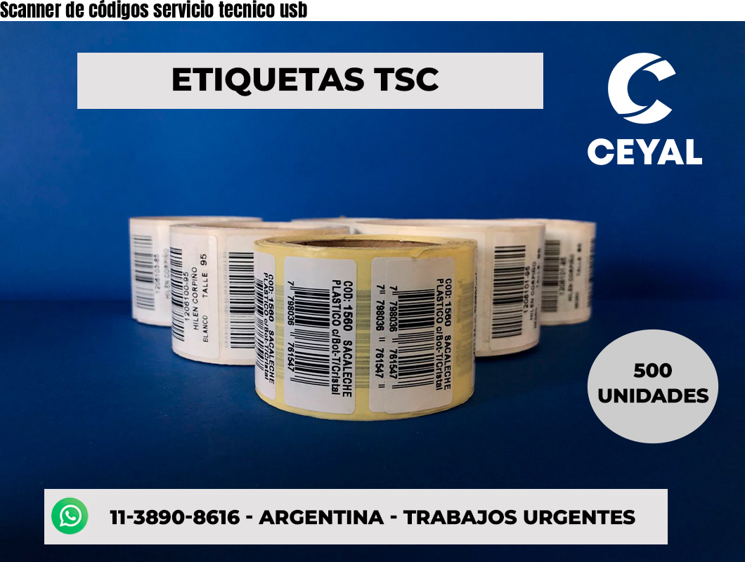 Scanner de códigos servicio tecnico usb