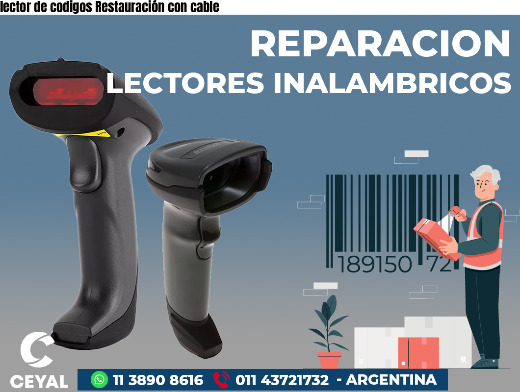 lector de codigos Restauración con cable