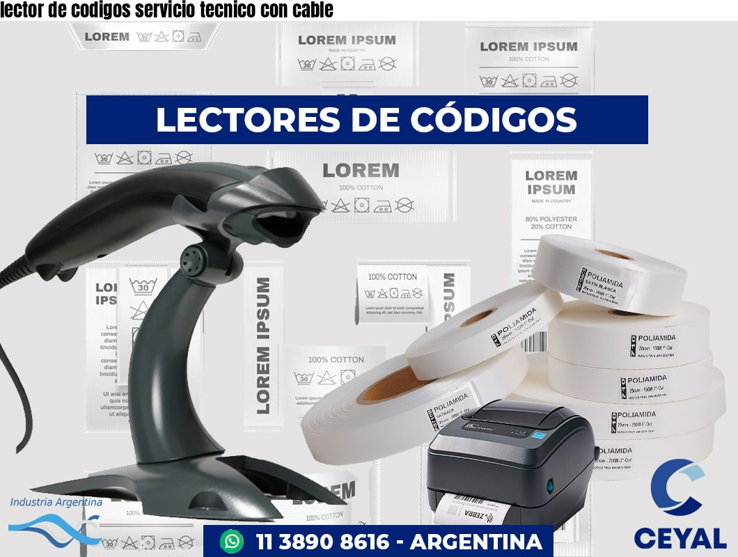 lector de codigos servicio tecnico con cable