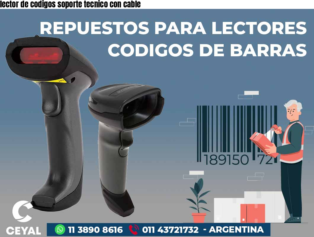 lector de codigos soporte tecnico con cable