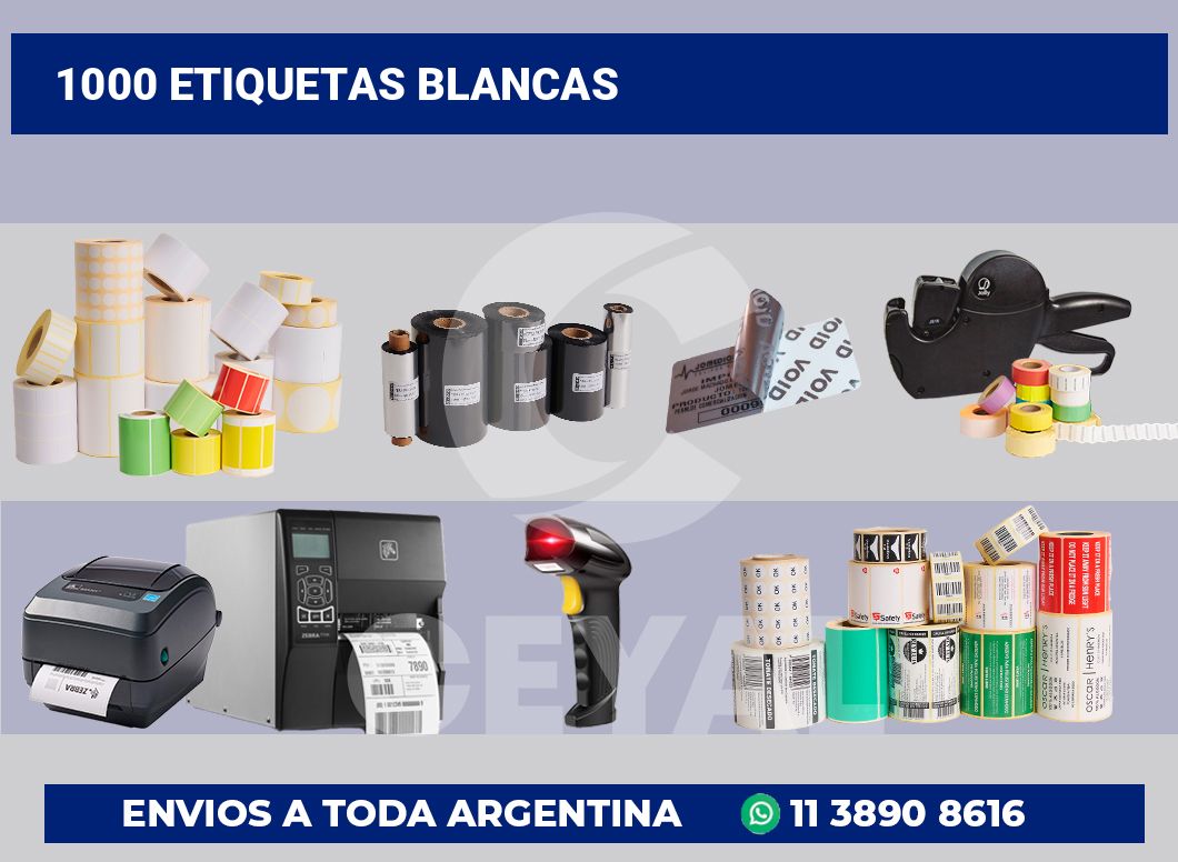 1000 Etiquetas blancas