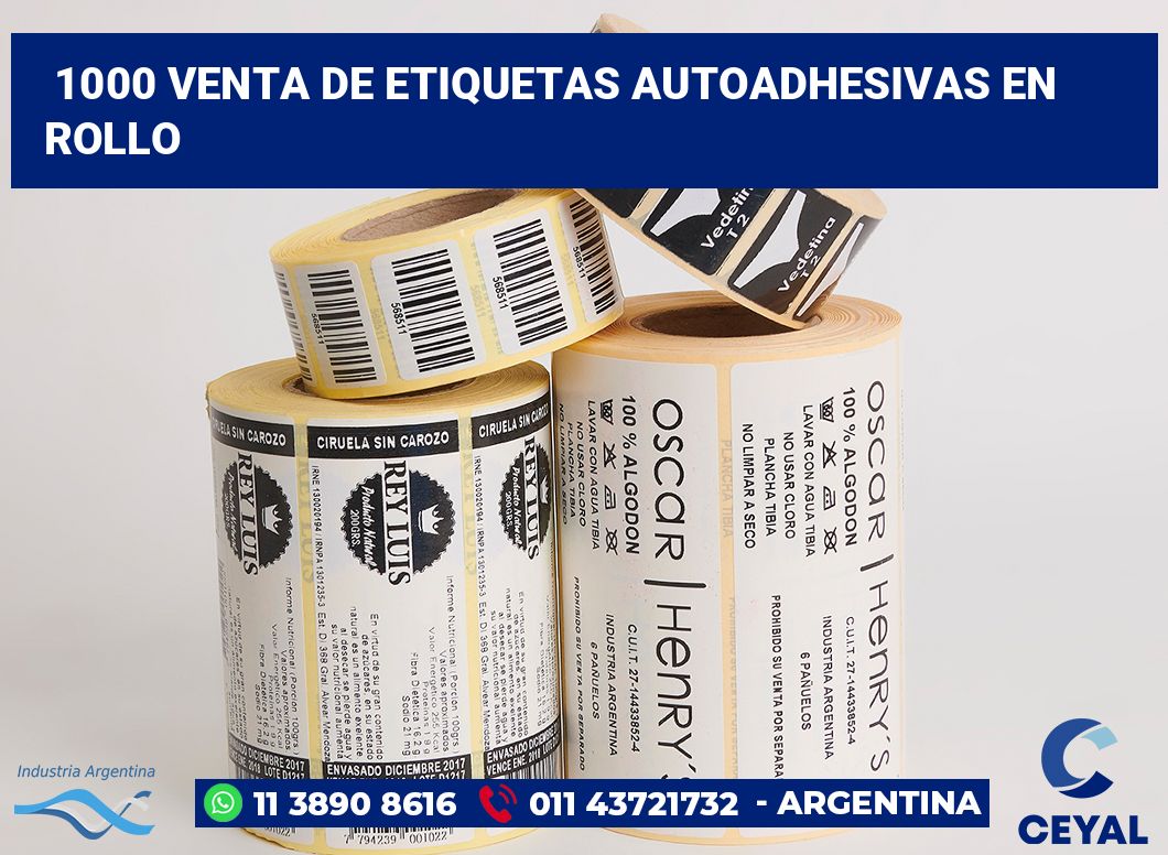 1000 Venta de etiquetas autoadhesivas en rollo