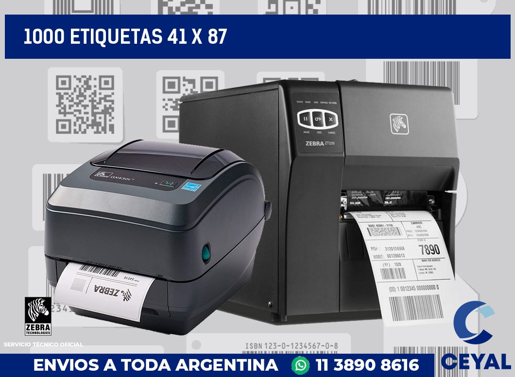 1000 etiquetas 41 x 87