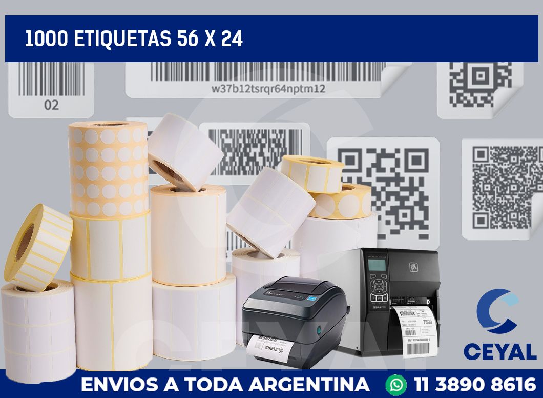 1000 etiquetas 56 x 24