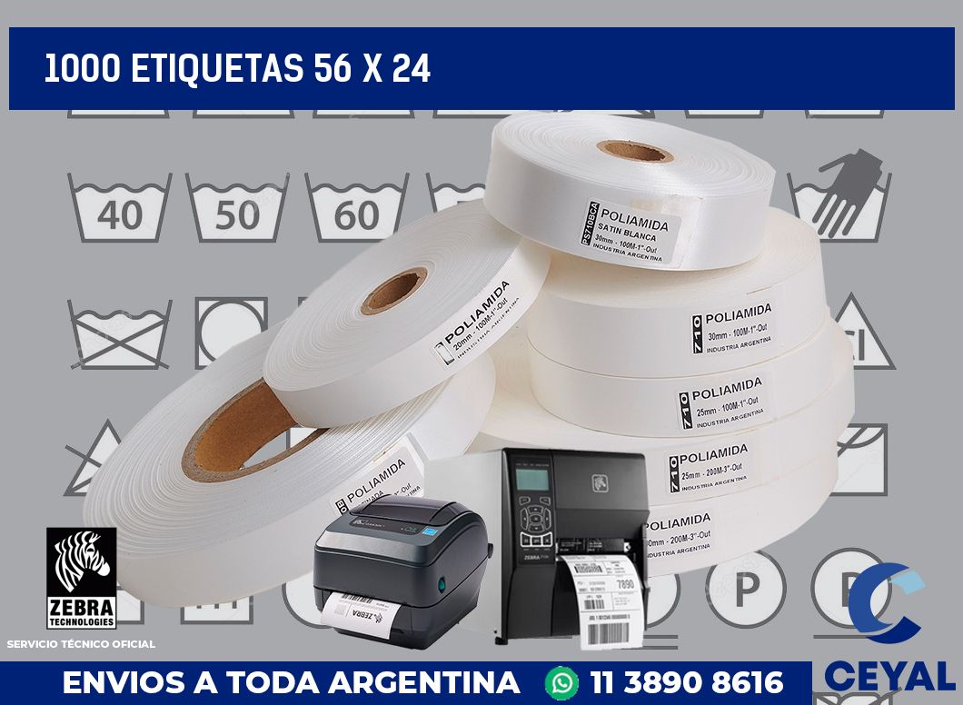 1000 etiquetas 56 x 24