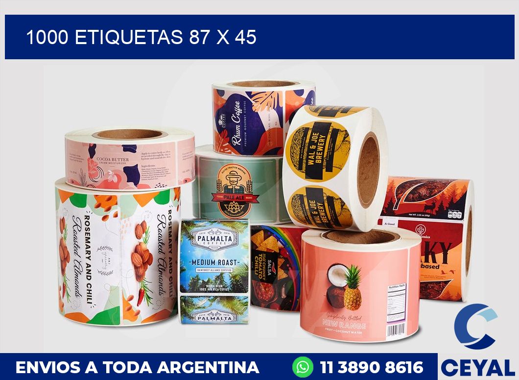 1000 etiquetas 87 x 45
