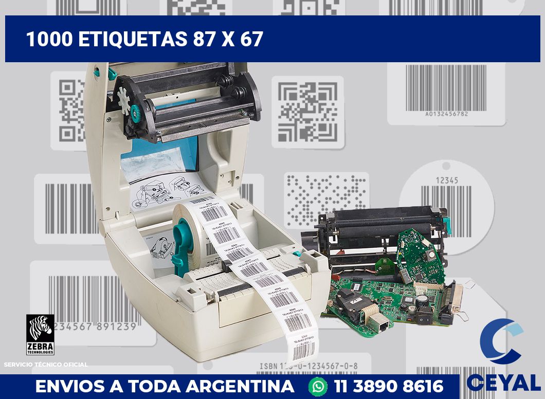 1000 etiquetas 87 x 67