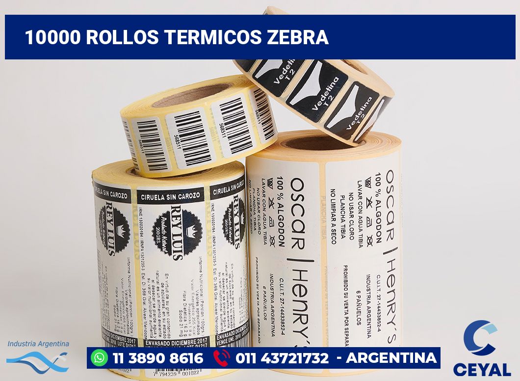 10000 Rollos termicos zebra