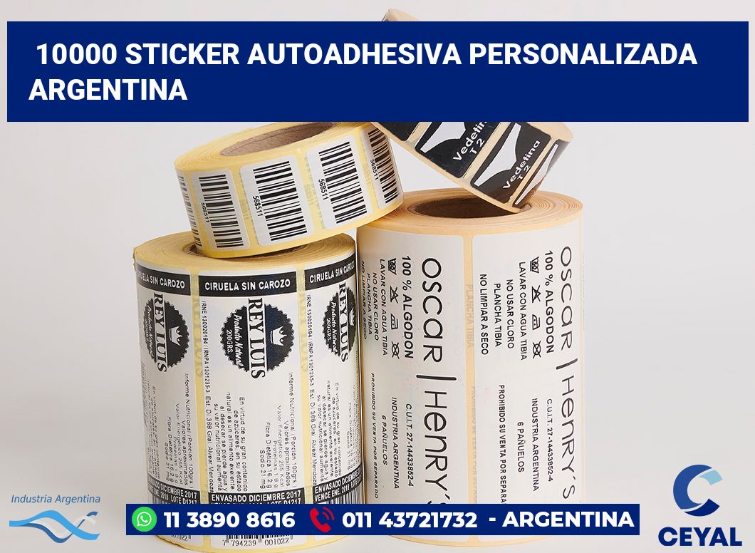 10000 Sticker autoadhesiva personalizada argentina