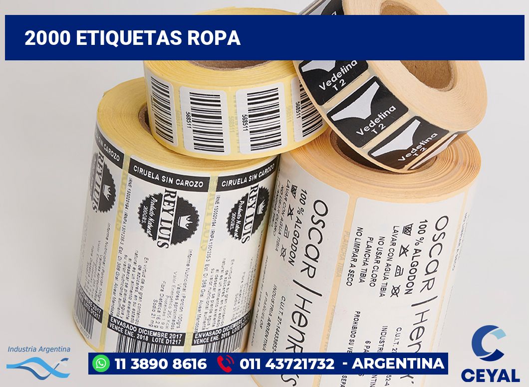 2000 Etiquetas ropa