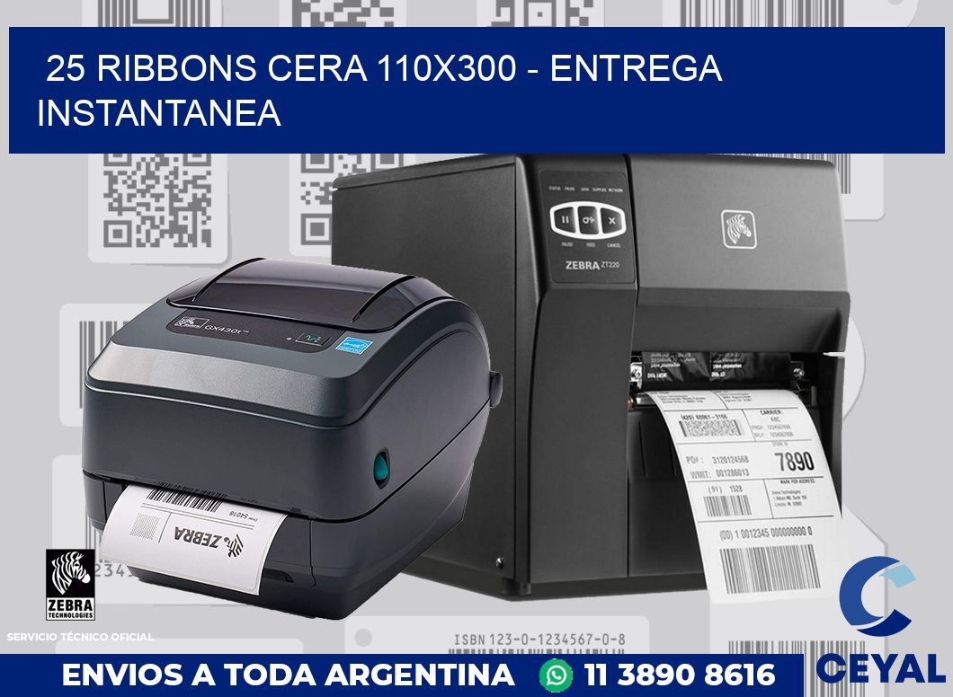 25 Ribbons cera 110x300 - entrega instantanea