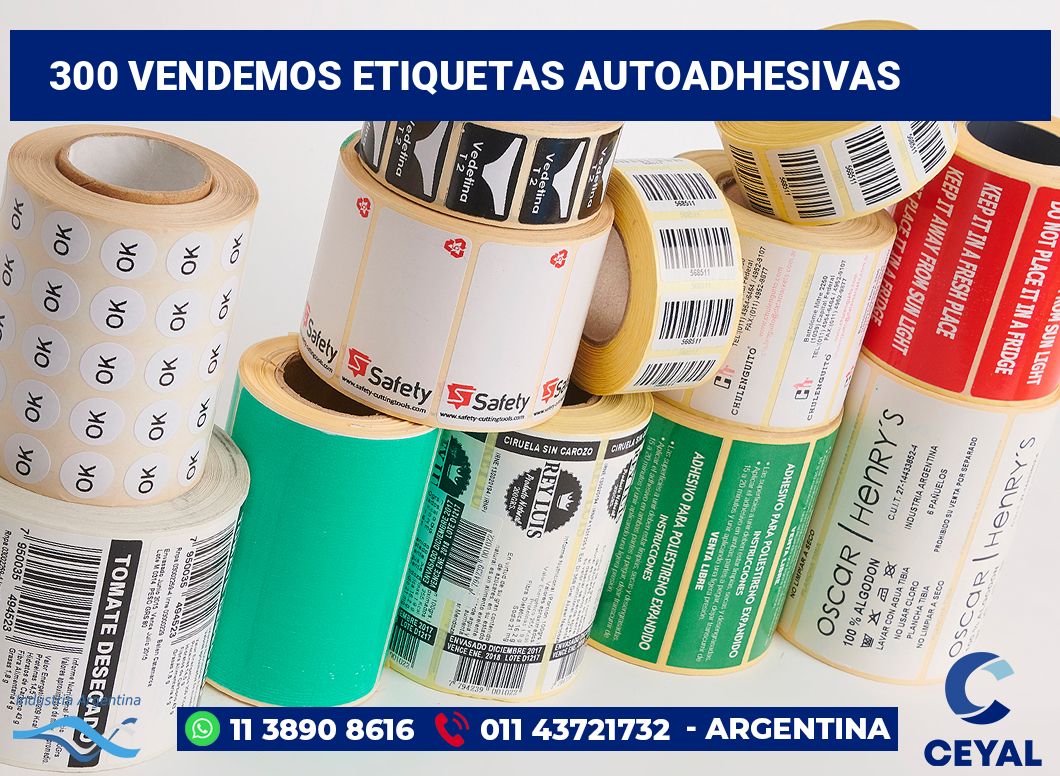 300 Vendemos etiquetas autoadhesivas