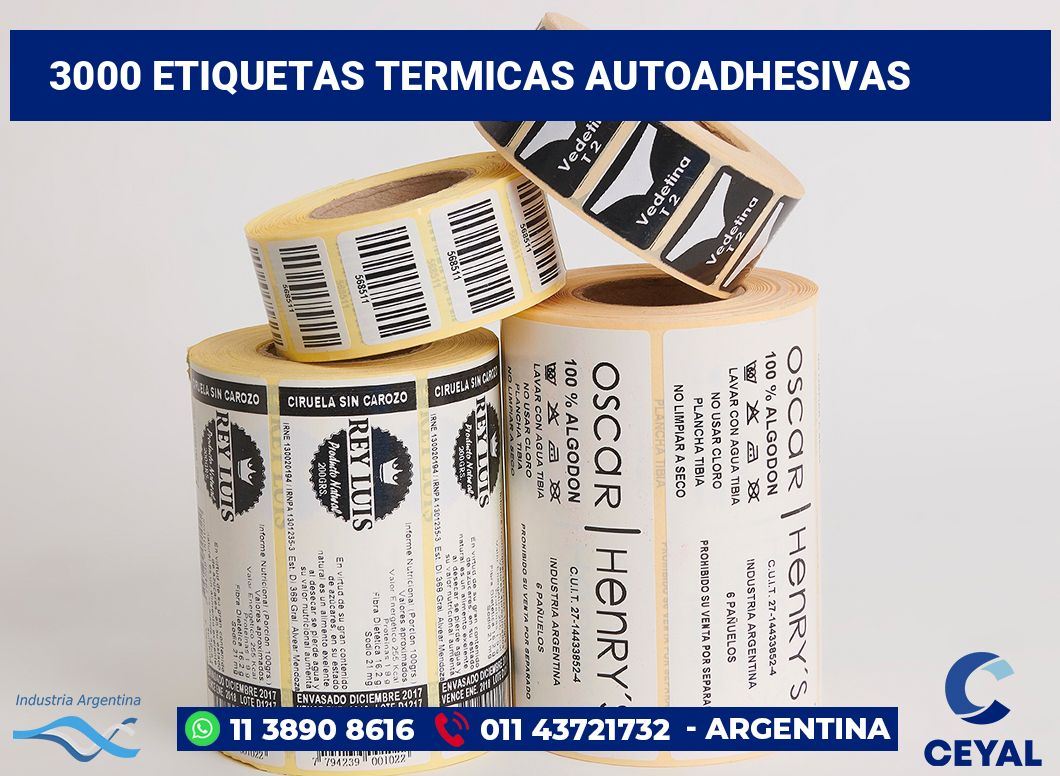 3000 Etiquetas termicas autoadhesivas