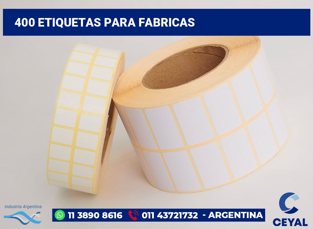 400 Etiquetas para fabricas