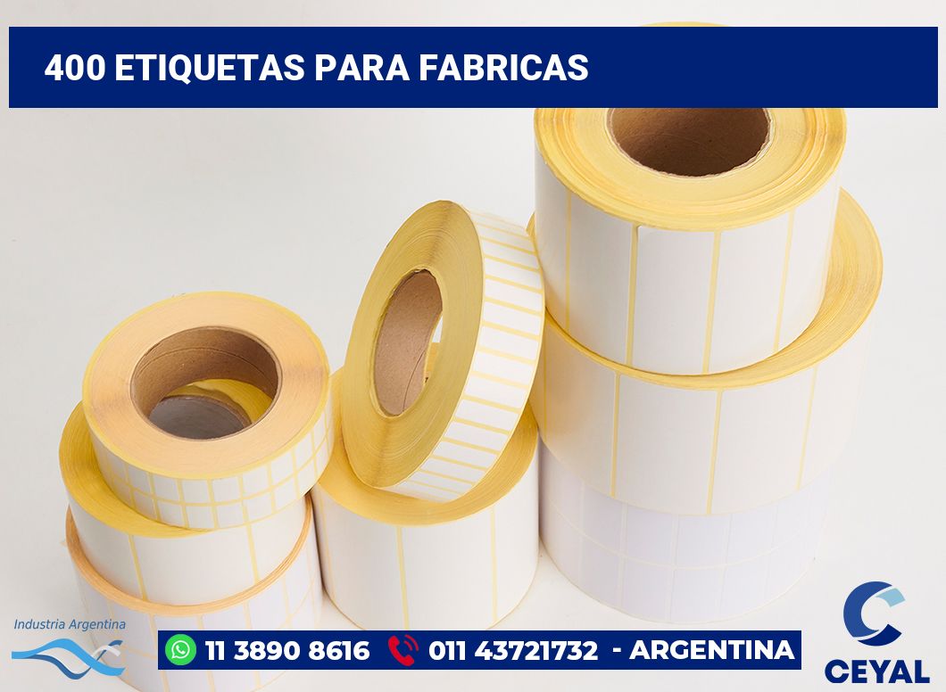 400 Etiquetas para fabricas