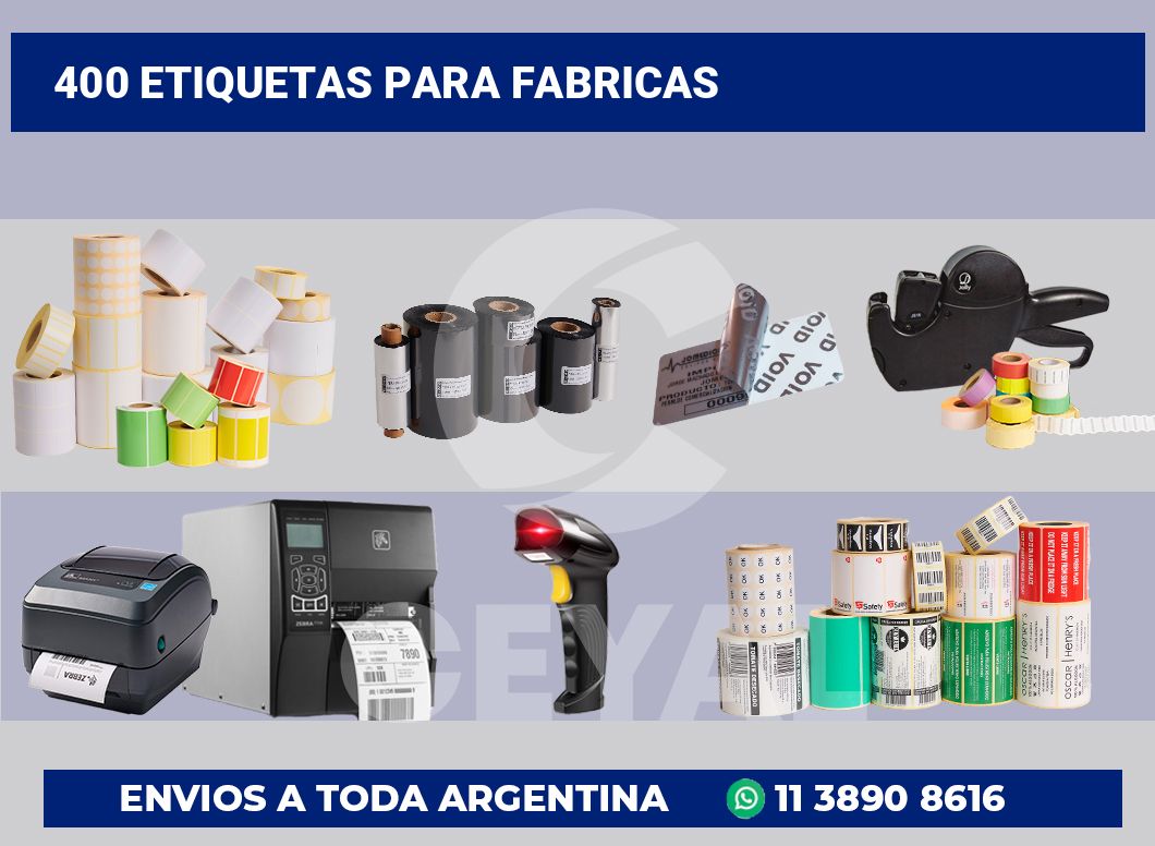 400 Etiquetas para fabricas