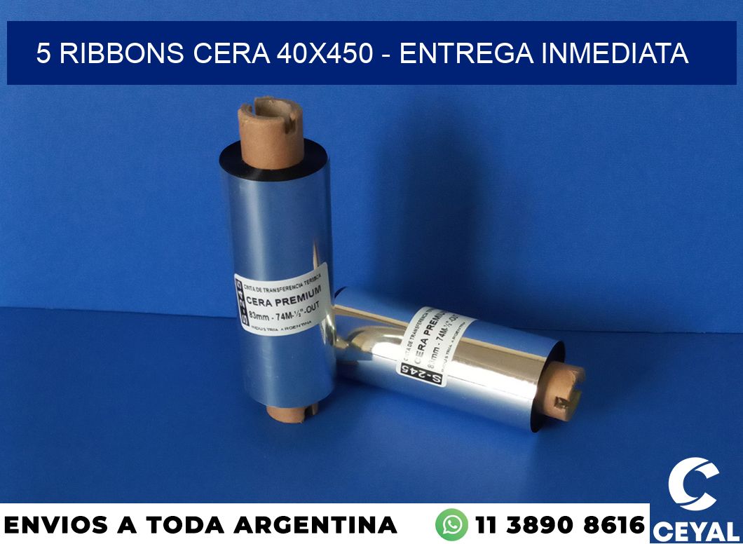 5 Ribbons cera 40×450 – Entrega inmediata