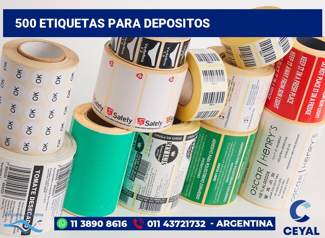 500 Etiquetas para depositos