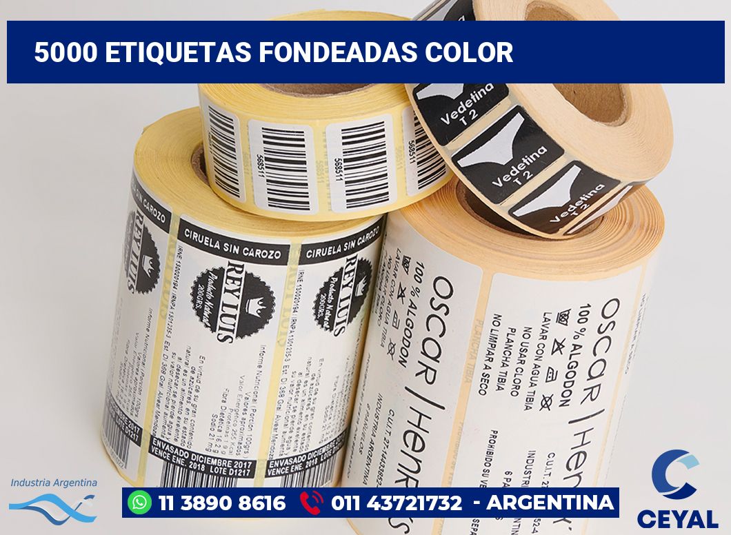 5000 Etiquetas fondeadas color