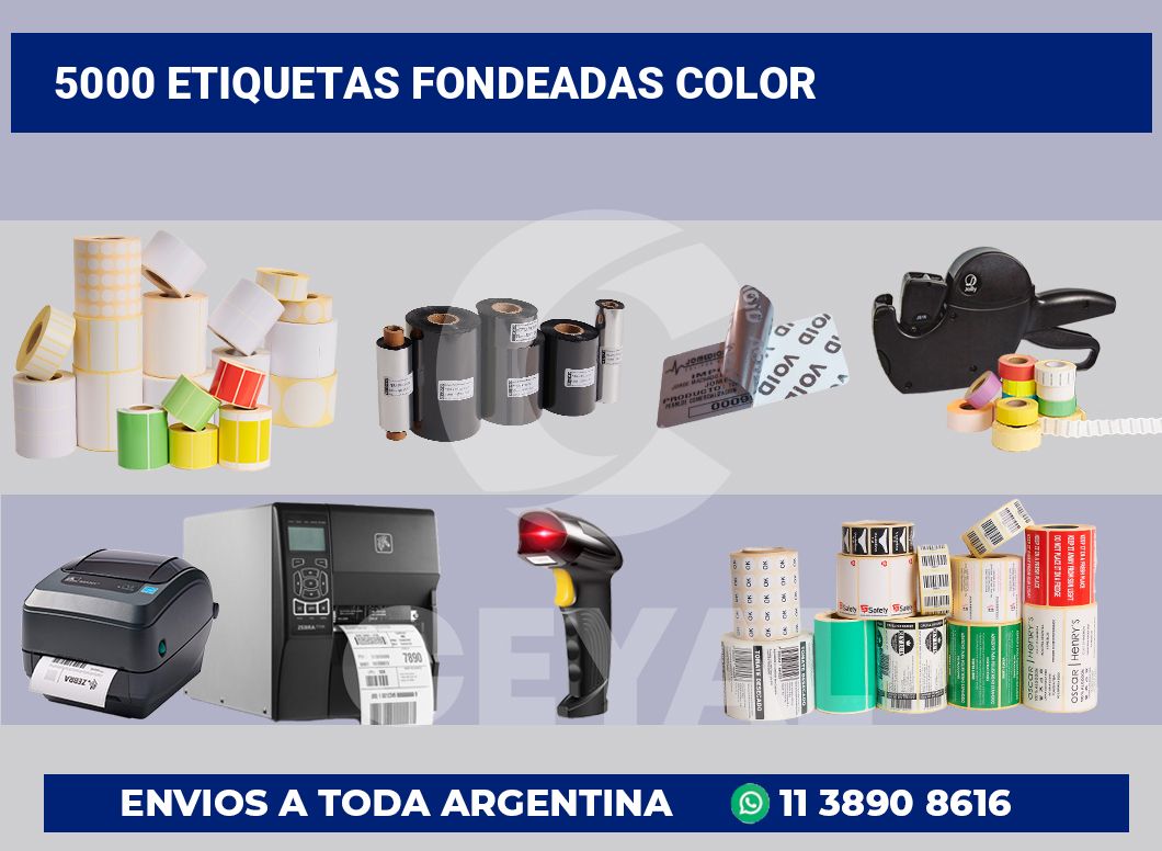 5000 Etiquetas fondeadas color