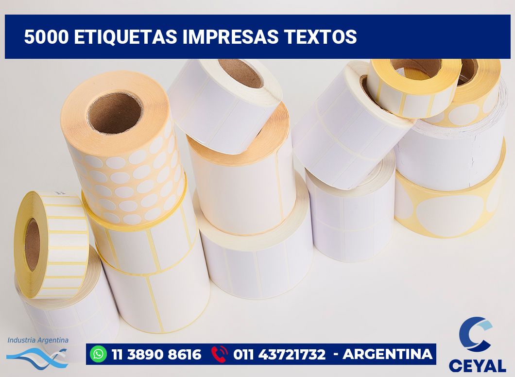 5000 Etiquetas impresas textos