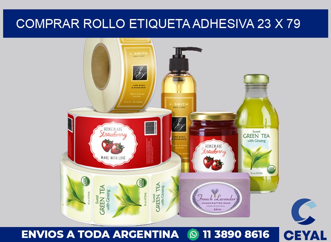 Comprar rollo etiqueta adhesiva 23 x 79