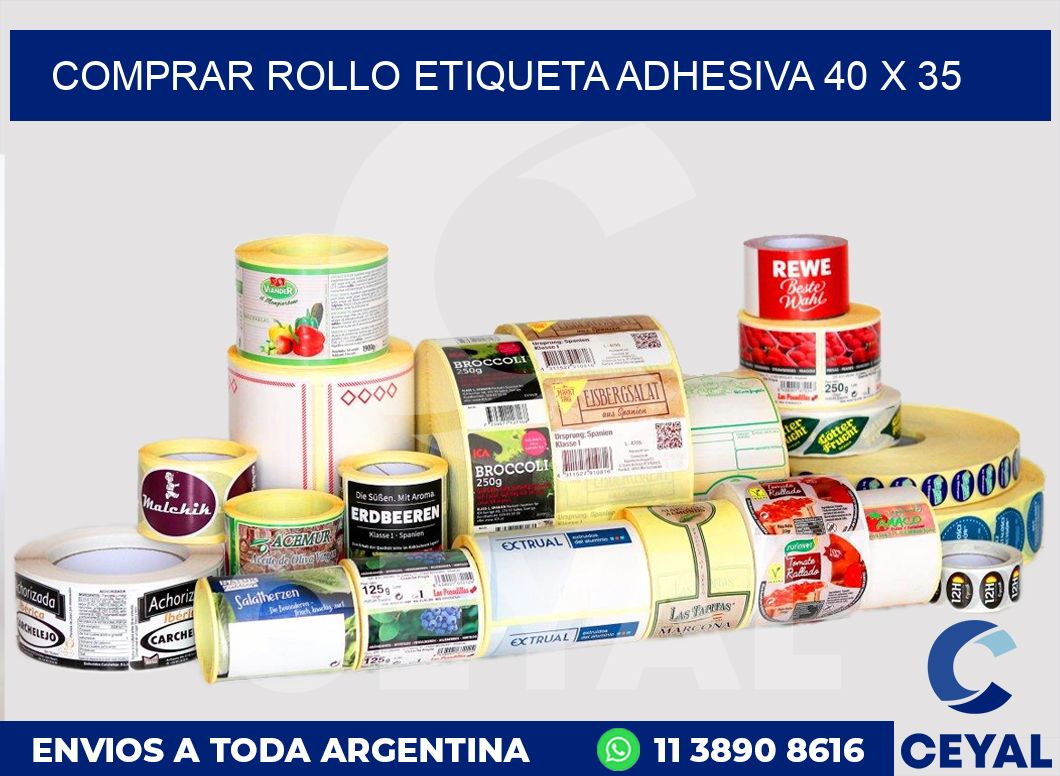 Comprar rollo etiqueta adhesiva 40 x 35
