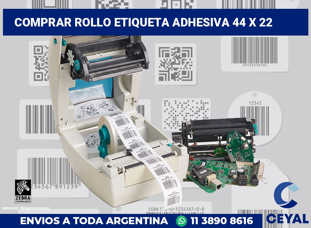 Comprar rollo etiqueta adhesiva 44 x 22