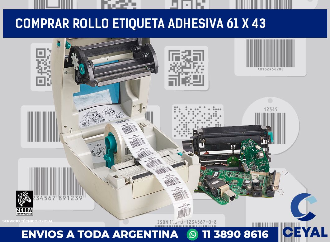 Comprar rollo etiqueta adhesiva 61 x 43