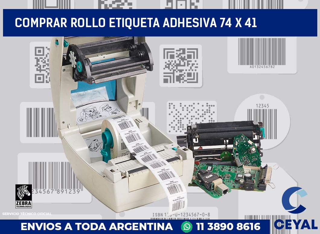 Comprar rollo etiqueta adhesiva 74 x 41
