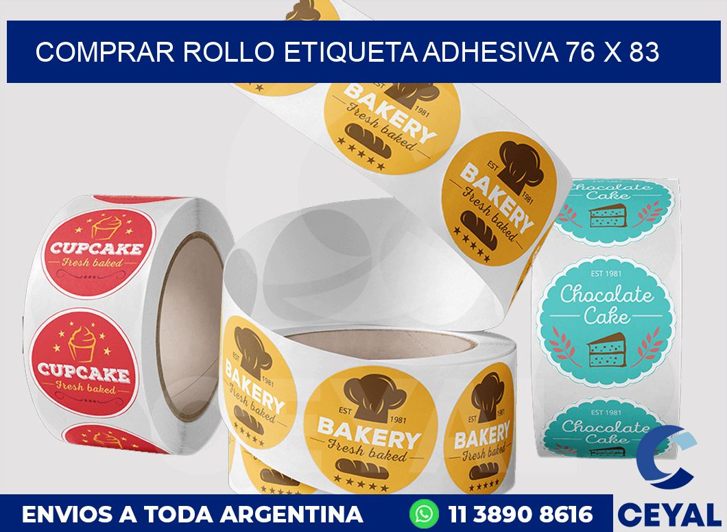 Comprar rollo etiqueta adhesiva 76 x 83