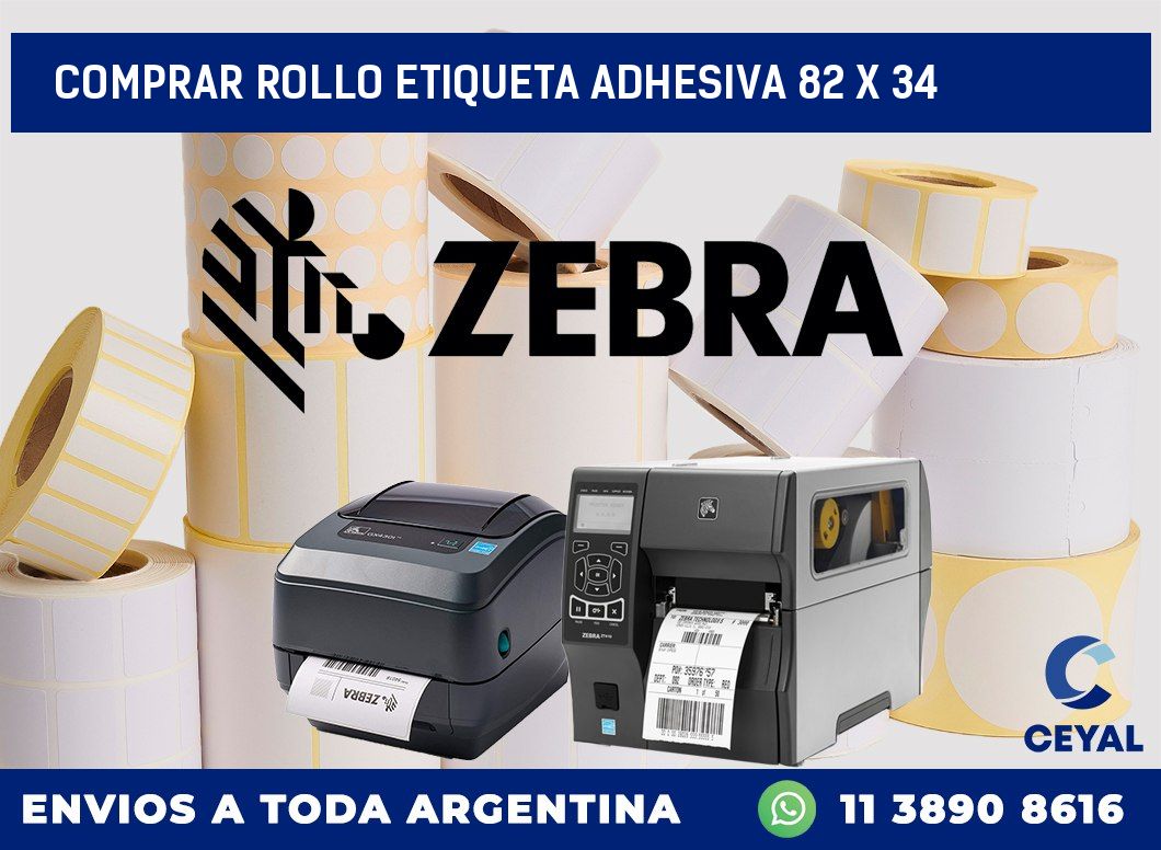 Comprar rollo etiqueta adhesiva 82 x 34