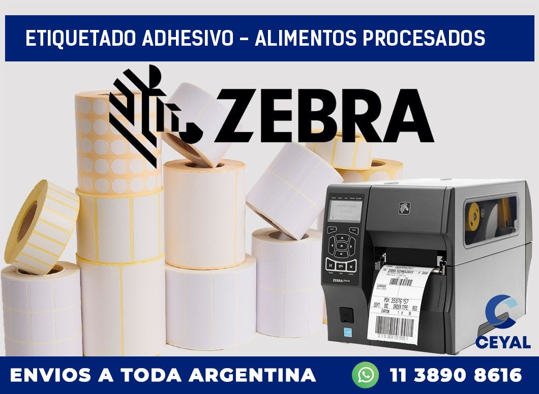 Etiquetado adhesivo - alimentos procesados