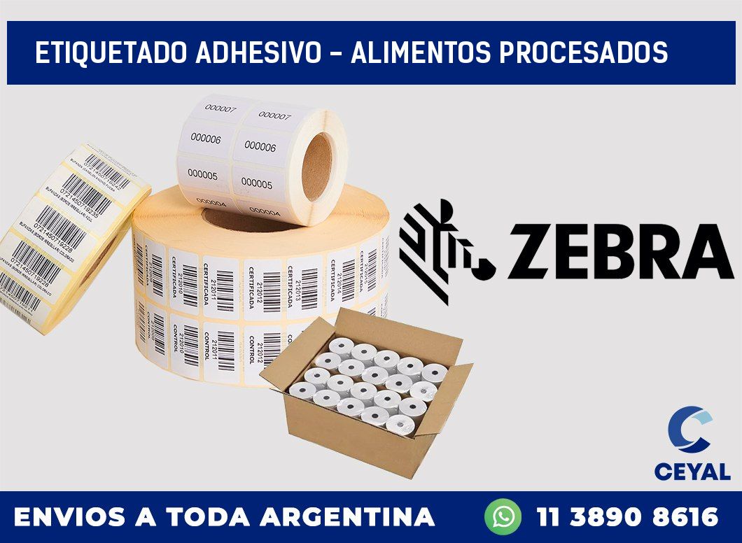 Etiquetado adhesivo – alimentos procesados
